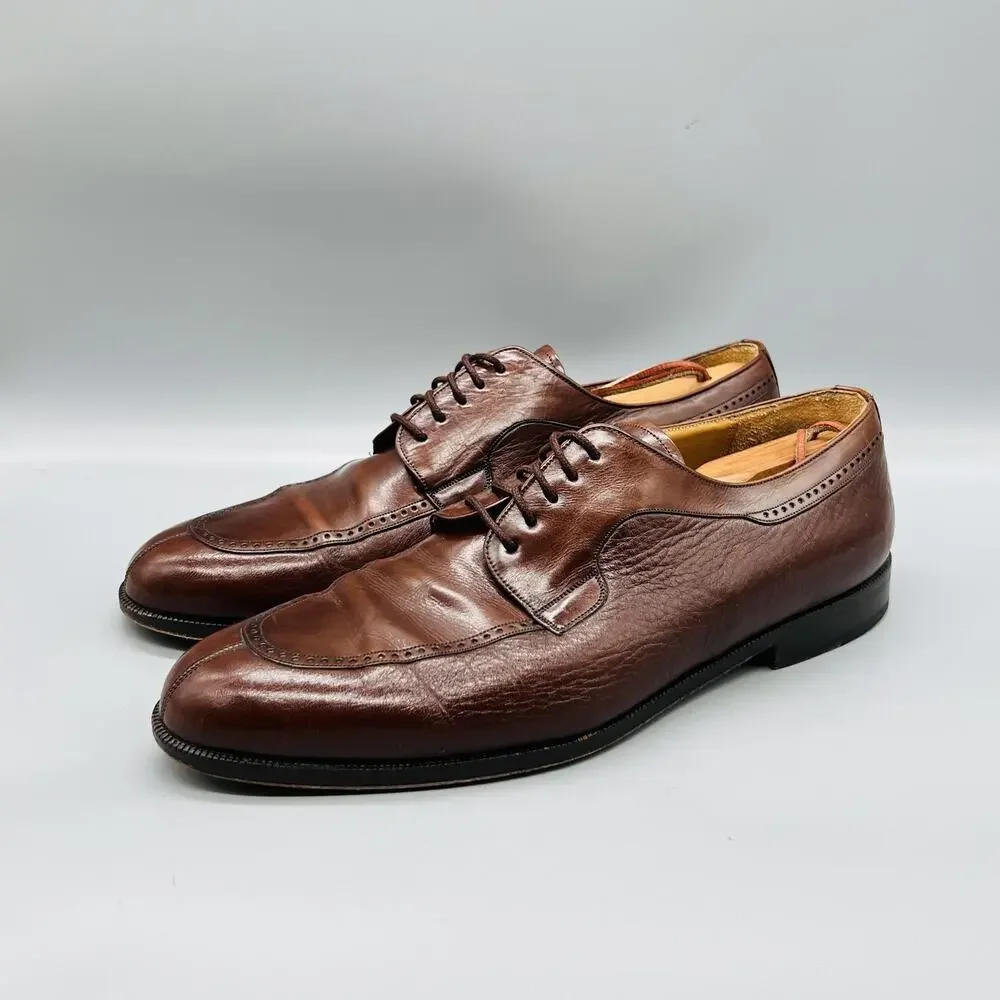 Mezlan Shoes Mens 12 Brown Leather Hudson Wingtip Derby Oxford Dress Brogue